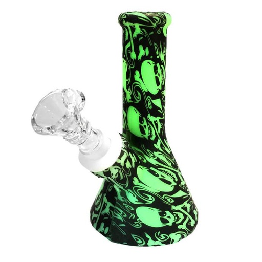 Silicone Bong/Bang Mexican Skulls Black 13cm